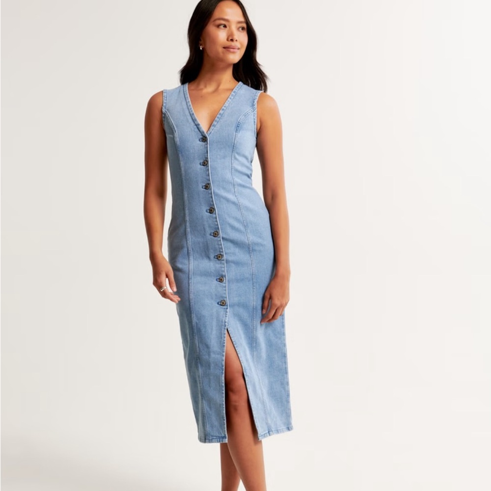 AF Mara Midi Denim Button-Down Dress